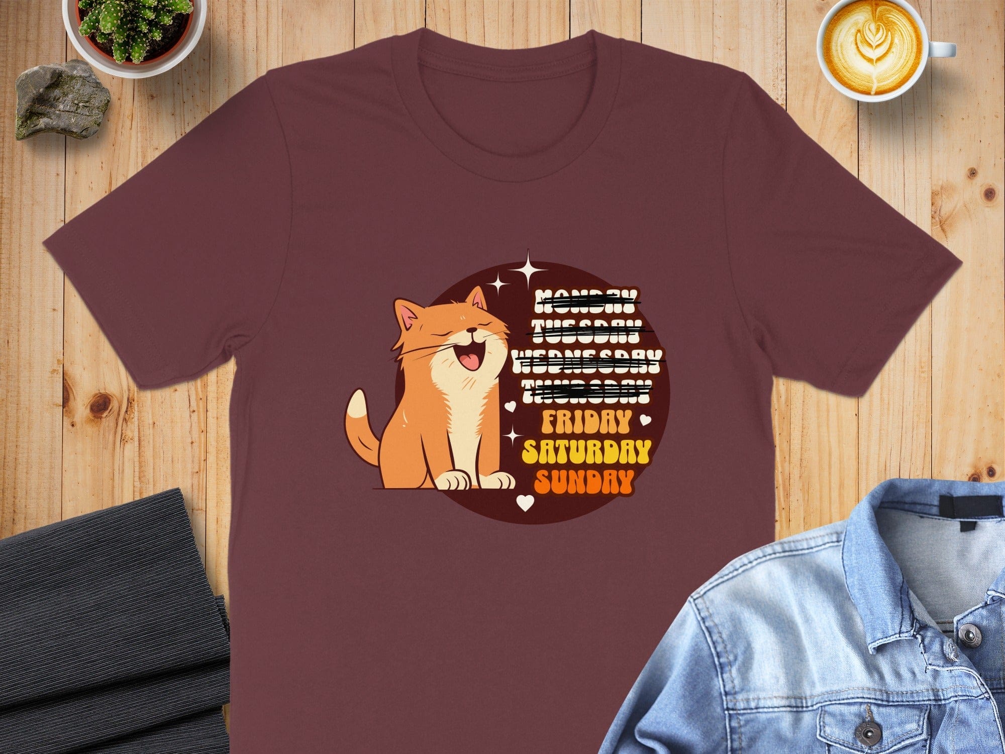 Funny Cat Friday Saturday Sunday T-Shirt