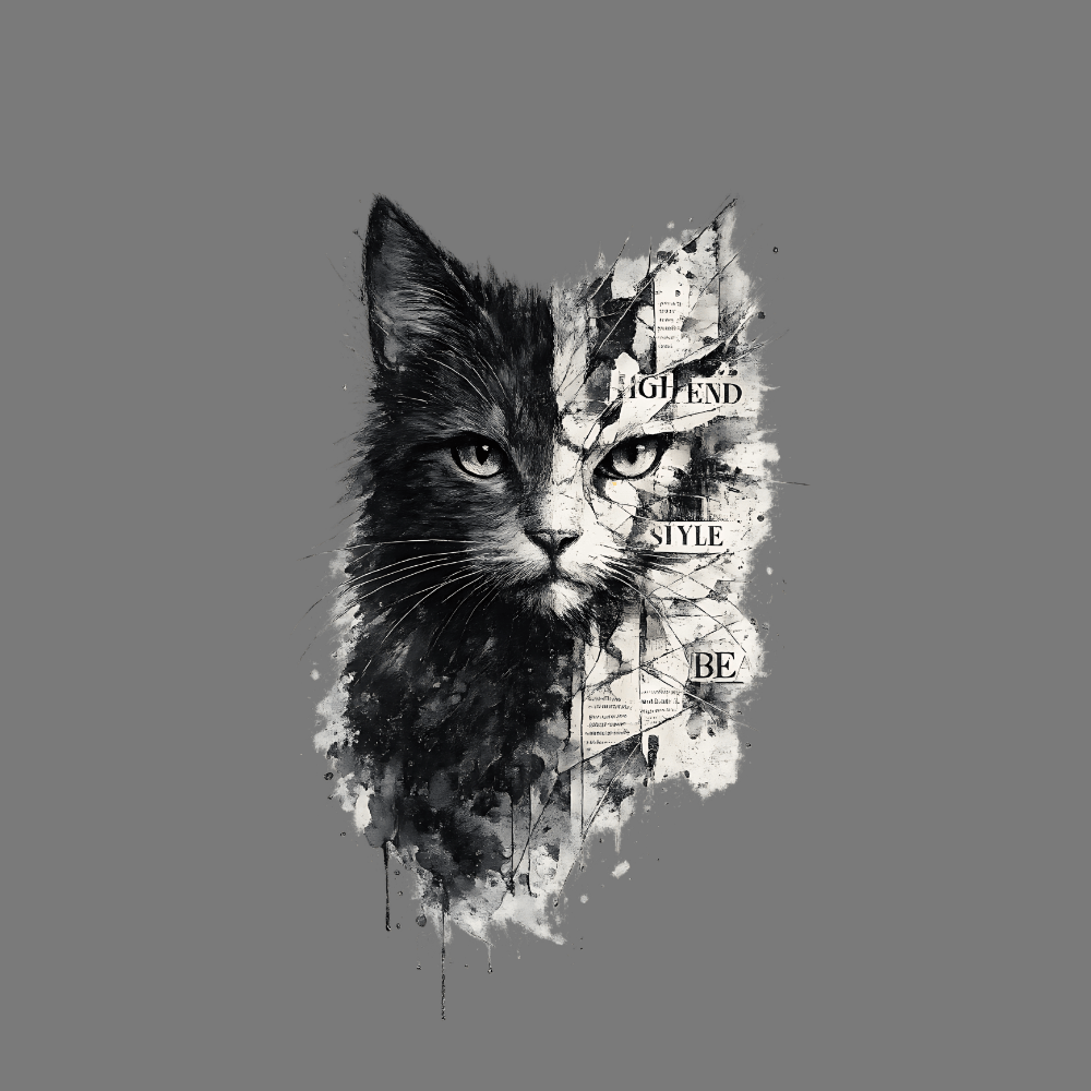 High End Style Be Art Print With Cat Design