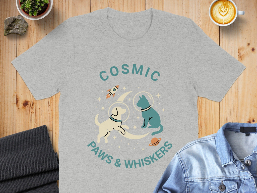 Cosmic Paws and Whiskers Graphic T-shirt