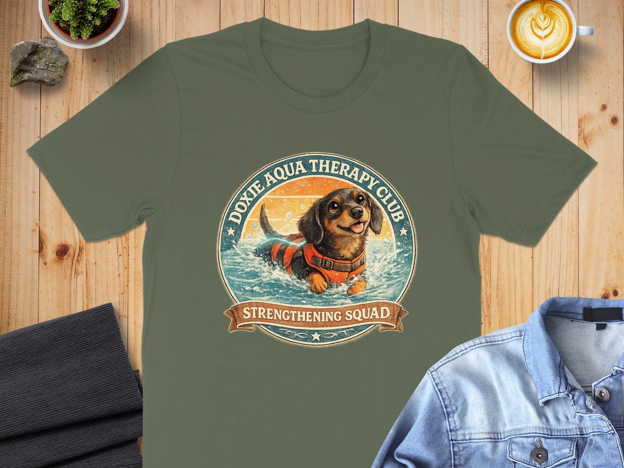 Doxie Aqua Therapy Club Strengthening Squad T-shirt