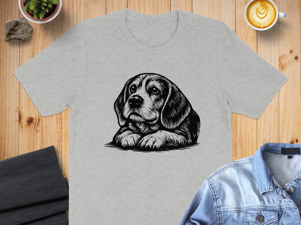 Adorable Puppy Graphic Print T-Shirt for Dog Lovers
