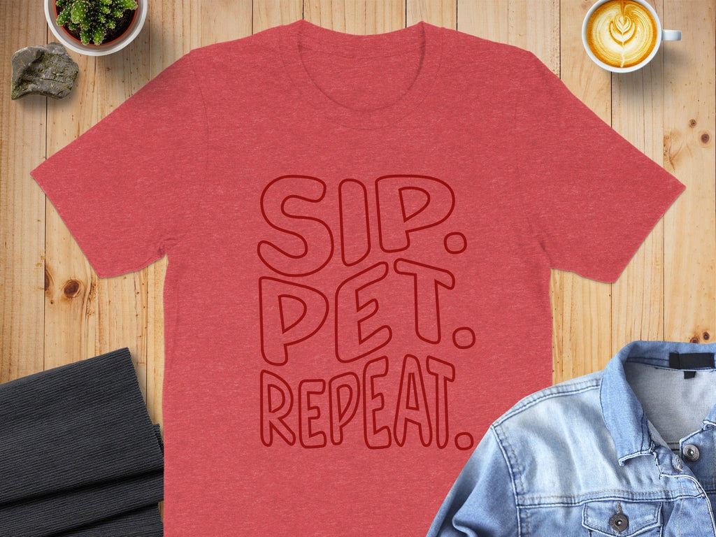 Sip Pet Repeat Graphic Unisex T-Shirt