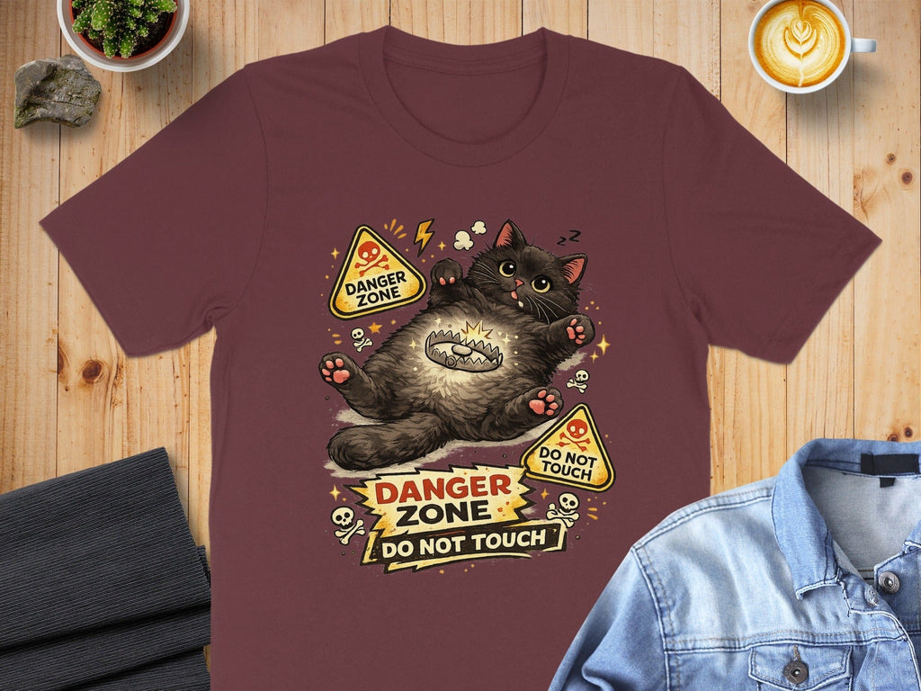 Danger Zone Do Not Touch Cat Graphic T-shirt