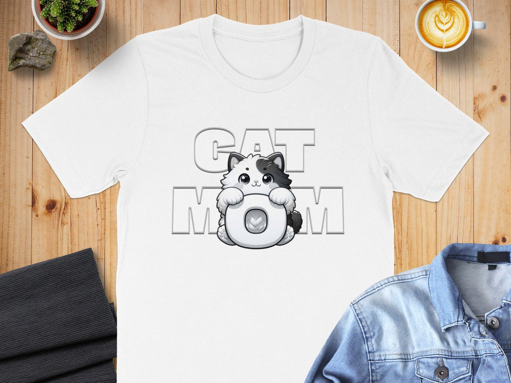 Cute Cat Mom Graphic Tee Shirt for Cat Lovers