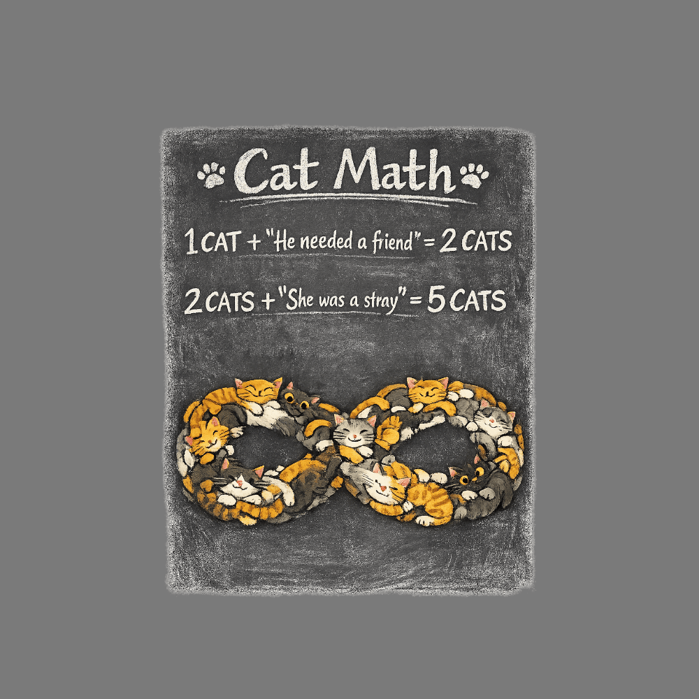 Cat Math He Needed a Friend She Was a Stray Cats Product
