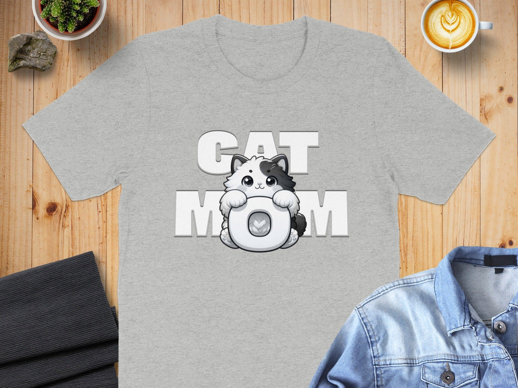 Adorable Cat Mom Graphic Grey Shirt product