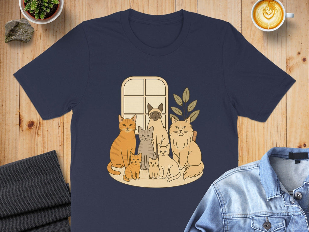 Cute Cats Family Graphic Print T-Shirt product