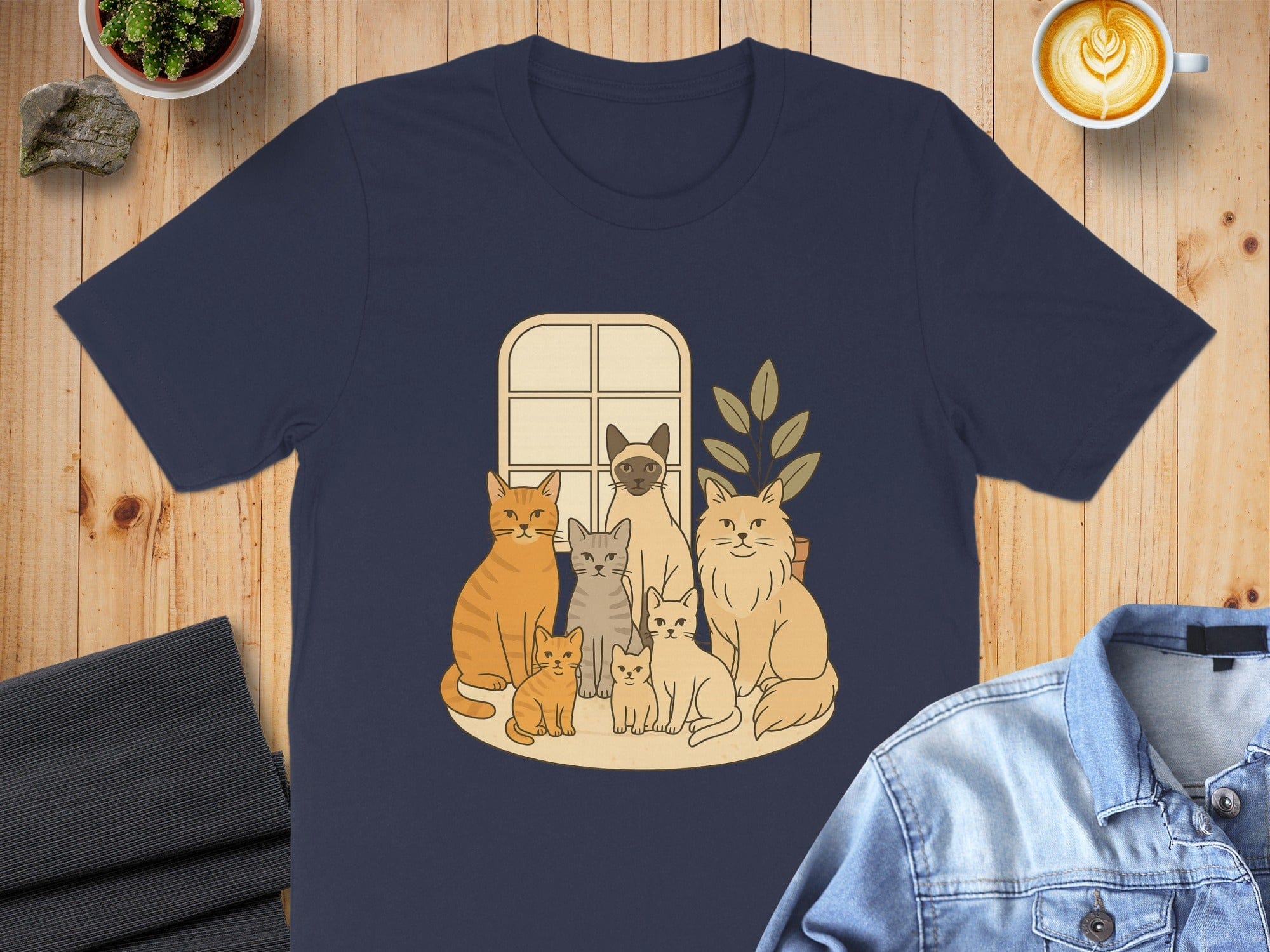 Cute Cats Family Graphic Print T-Shirt product