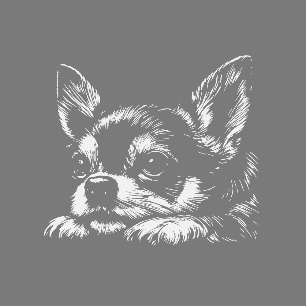Realistic Chihuahua Dog Sketch Design Art Print