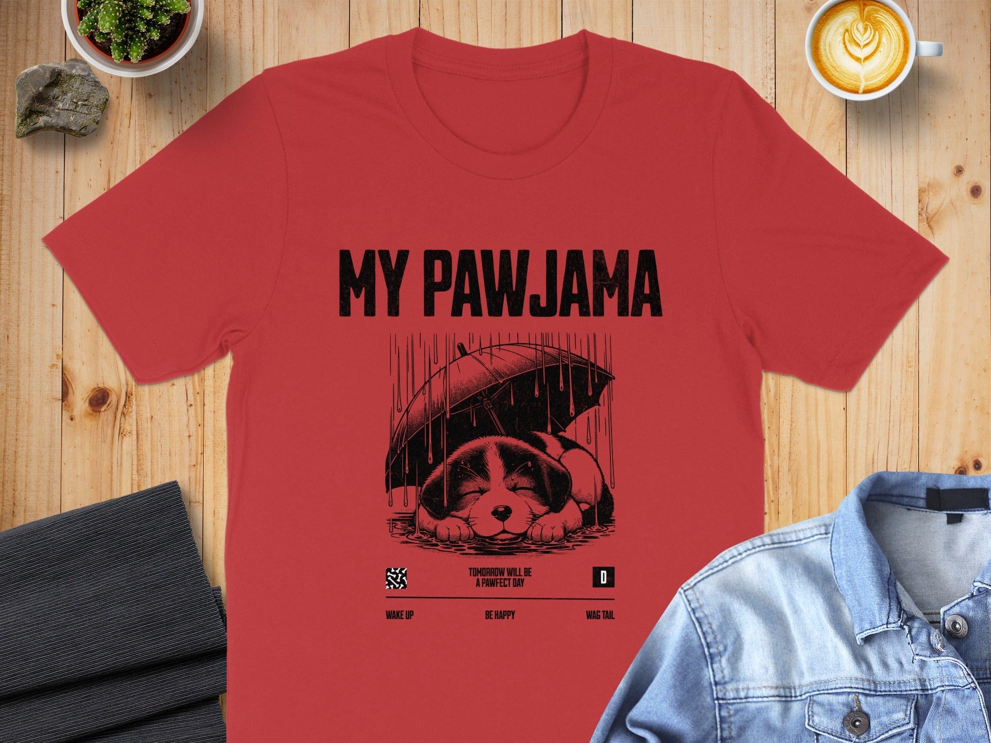My Pawjama Dog Sleeping Under Umbrella T-Shirt