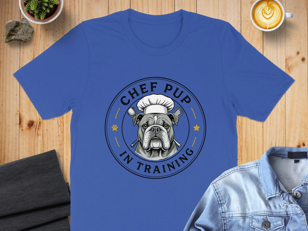Chef Pup in Training Cartoon Dog Graphic T-Shirt