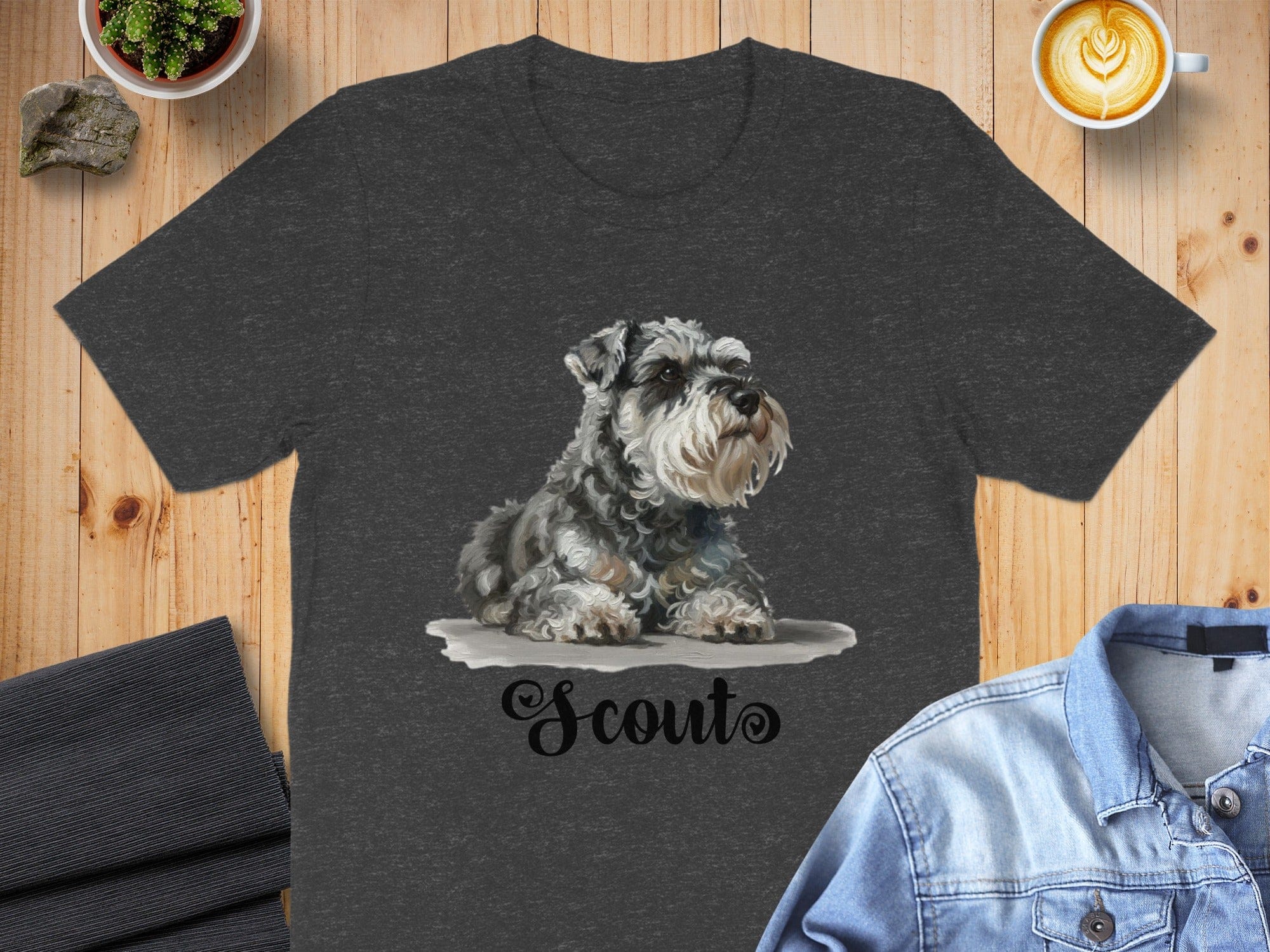 Cute Schnauzer Graphic Printed T-shirt for Dog Lovers