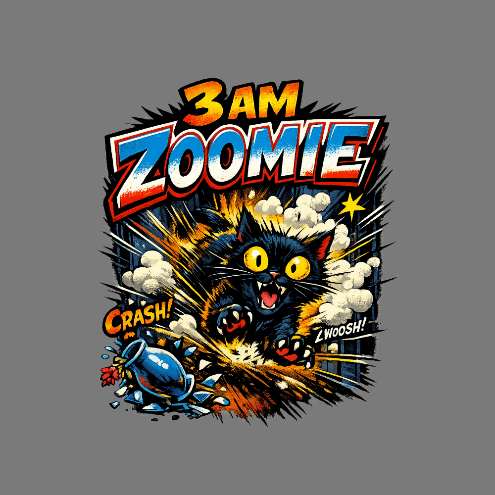 3AM Zoomie Crash Zwoosh Exhilarating Cat Design