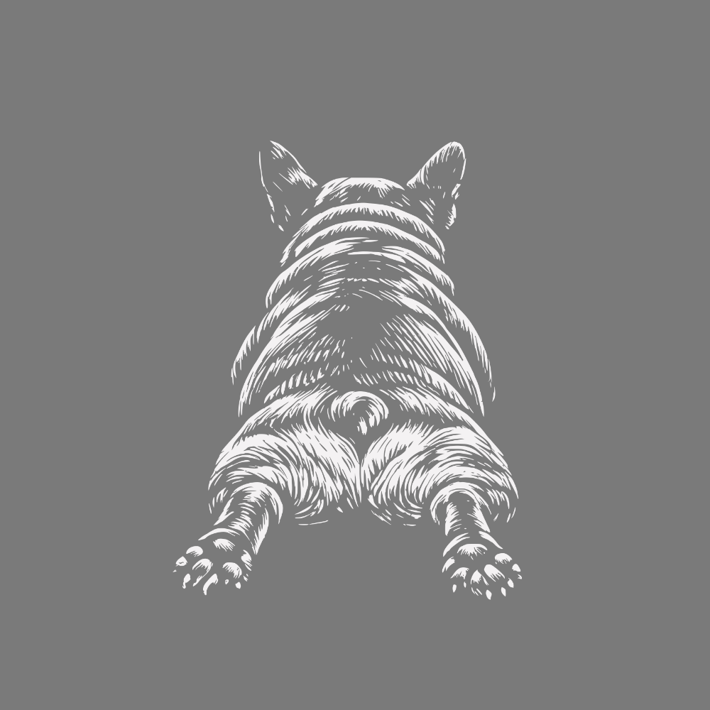 Adorable Dog Rear Illustration Design perfect gift