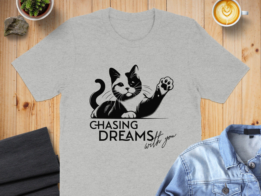 Chasing Dreams with You Cat T-Shirt Dreamy Casual Wear