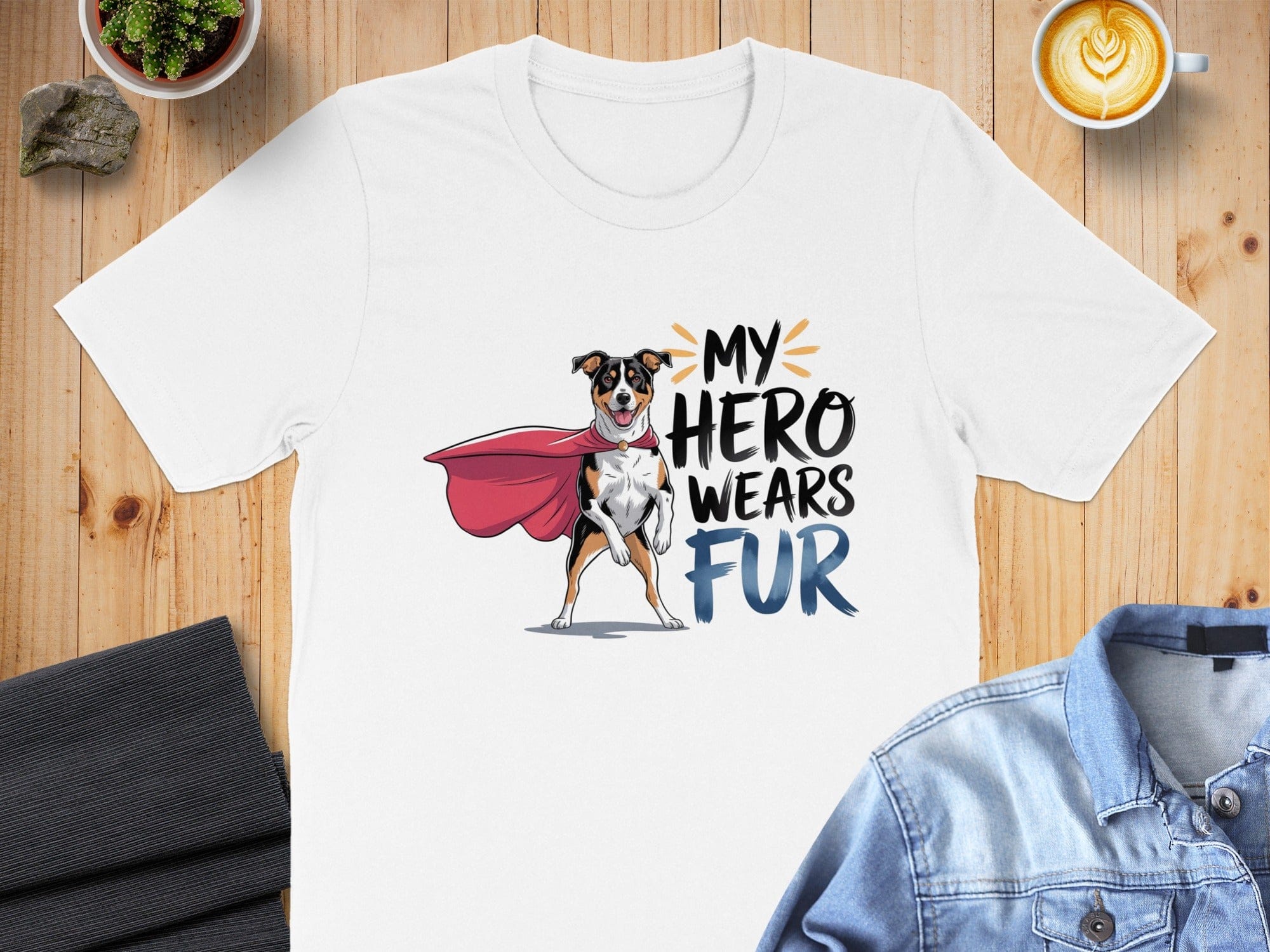 My Hero Wears Fur Cute Superhero Dog T-Shirt
