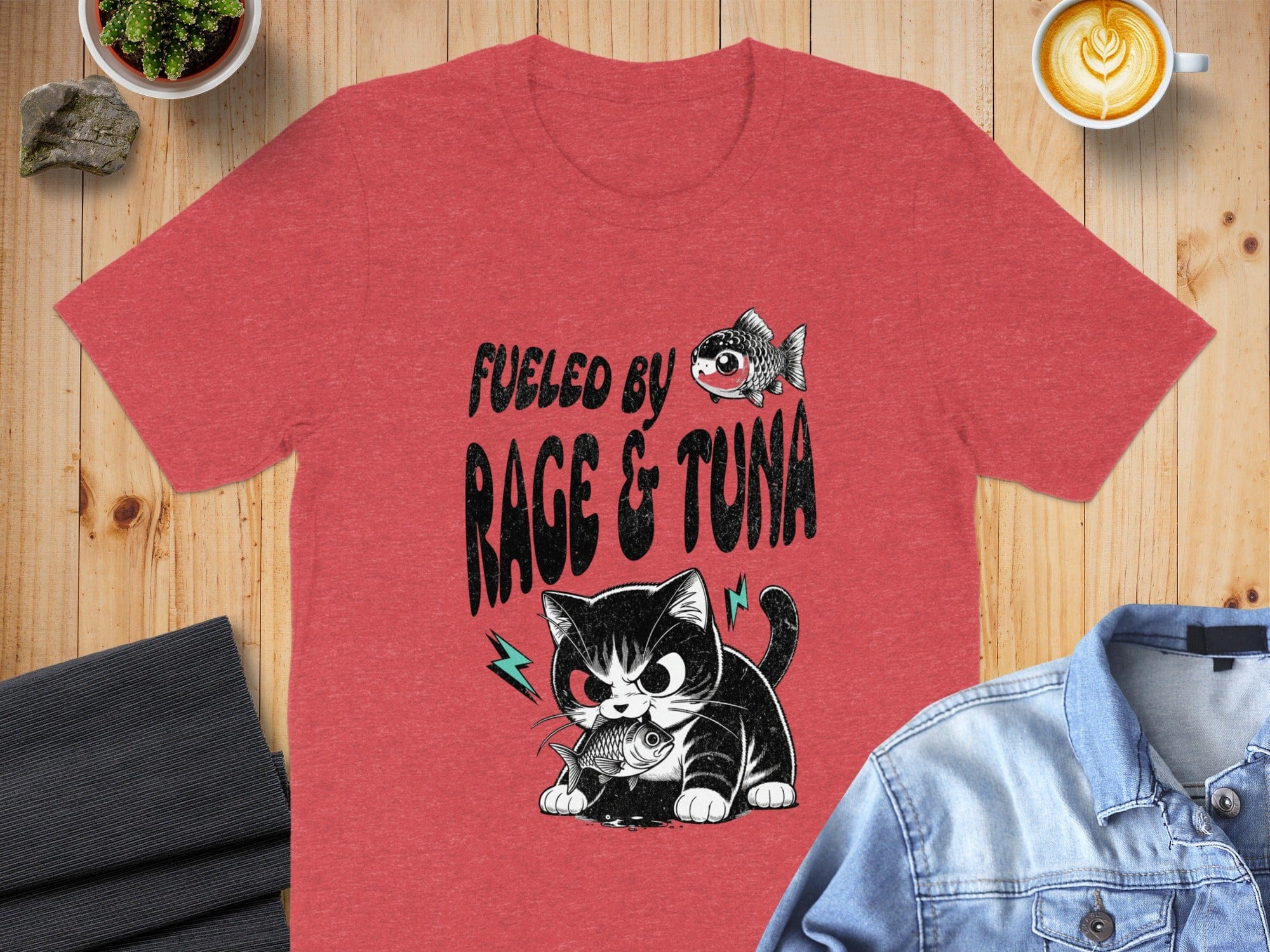 Fueled By Rage And Tuna Angry Cat T-Shirt