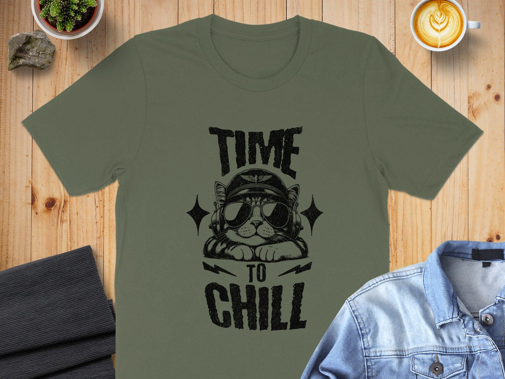 Time to Chill Cat Graphic Design Tee