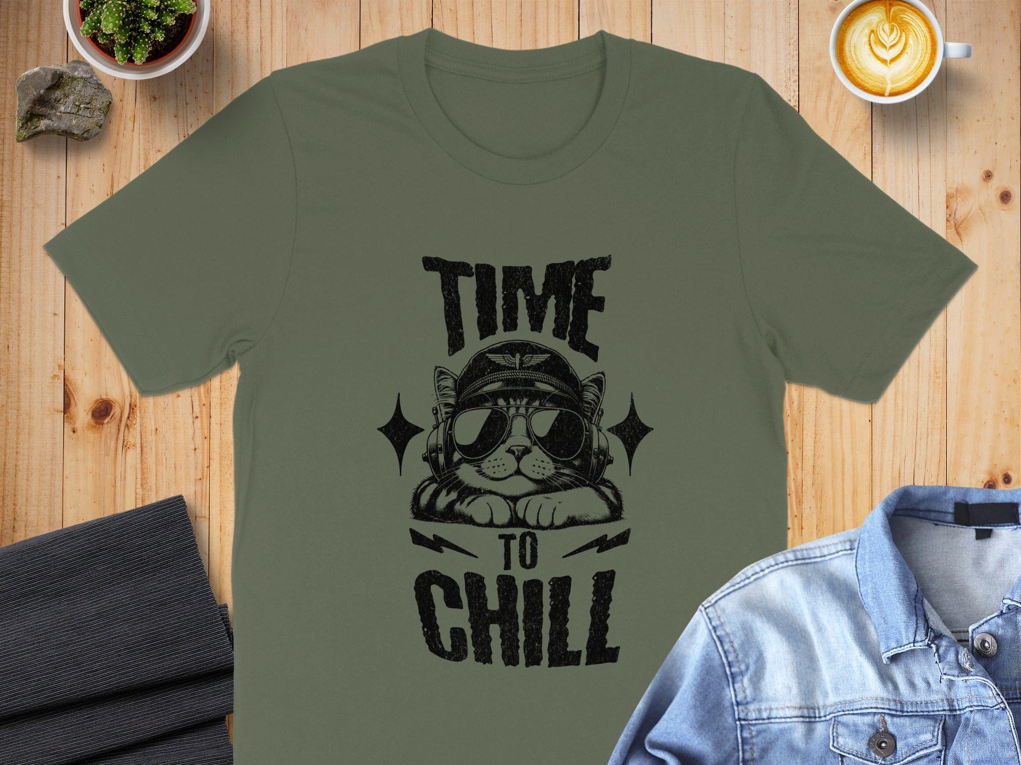 Time to Chill Cat Graphic Design Tee