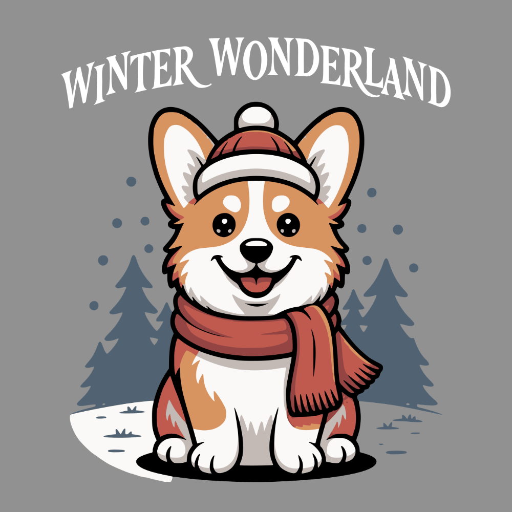 Winter Wonderland Corgi Cute Winter Dog Illustration