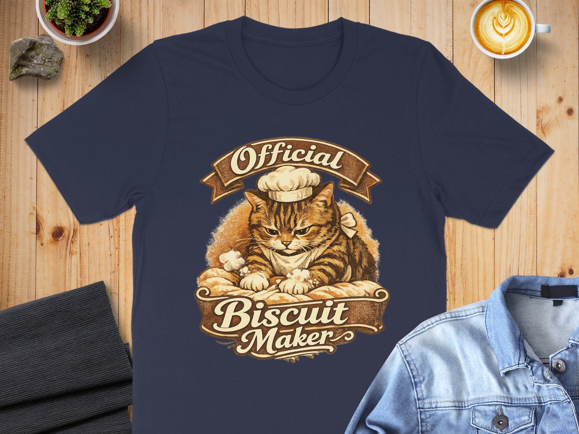 Official Biscuit Maker Cute Cat Graphic T-Shirt