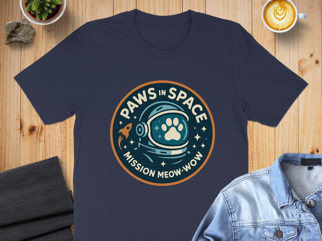 Paws in Space Mission Meow-Wow Graphic T-Shirt