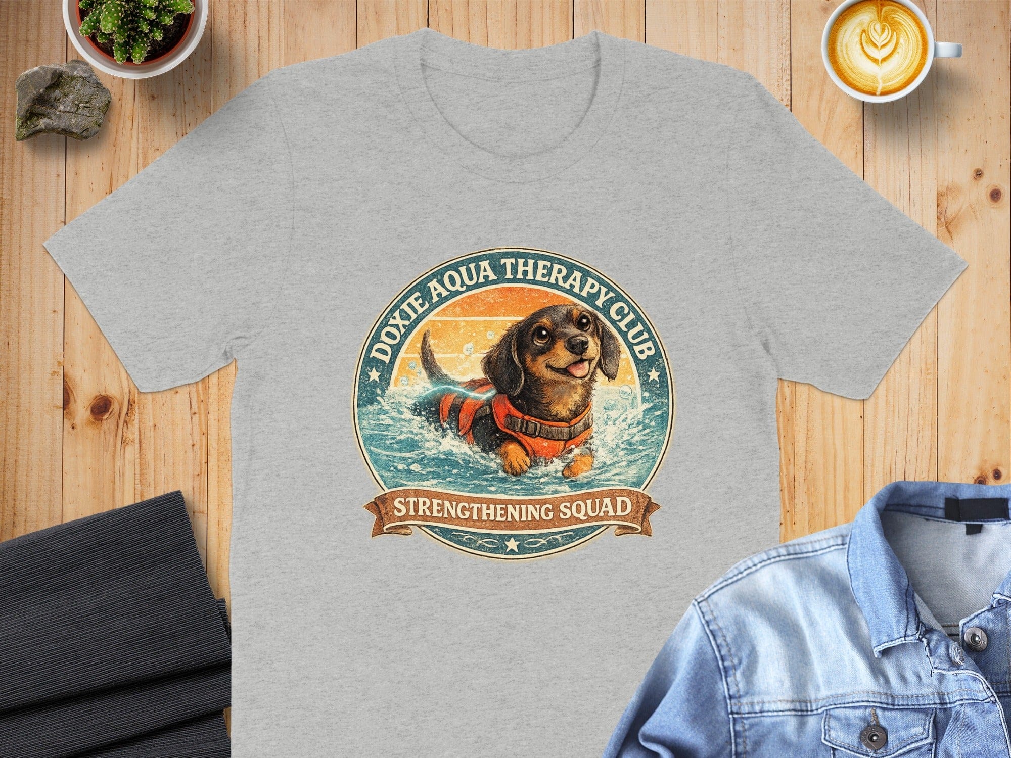 Doxie Aqua Therapy Club T-shirt Strengthening Squad