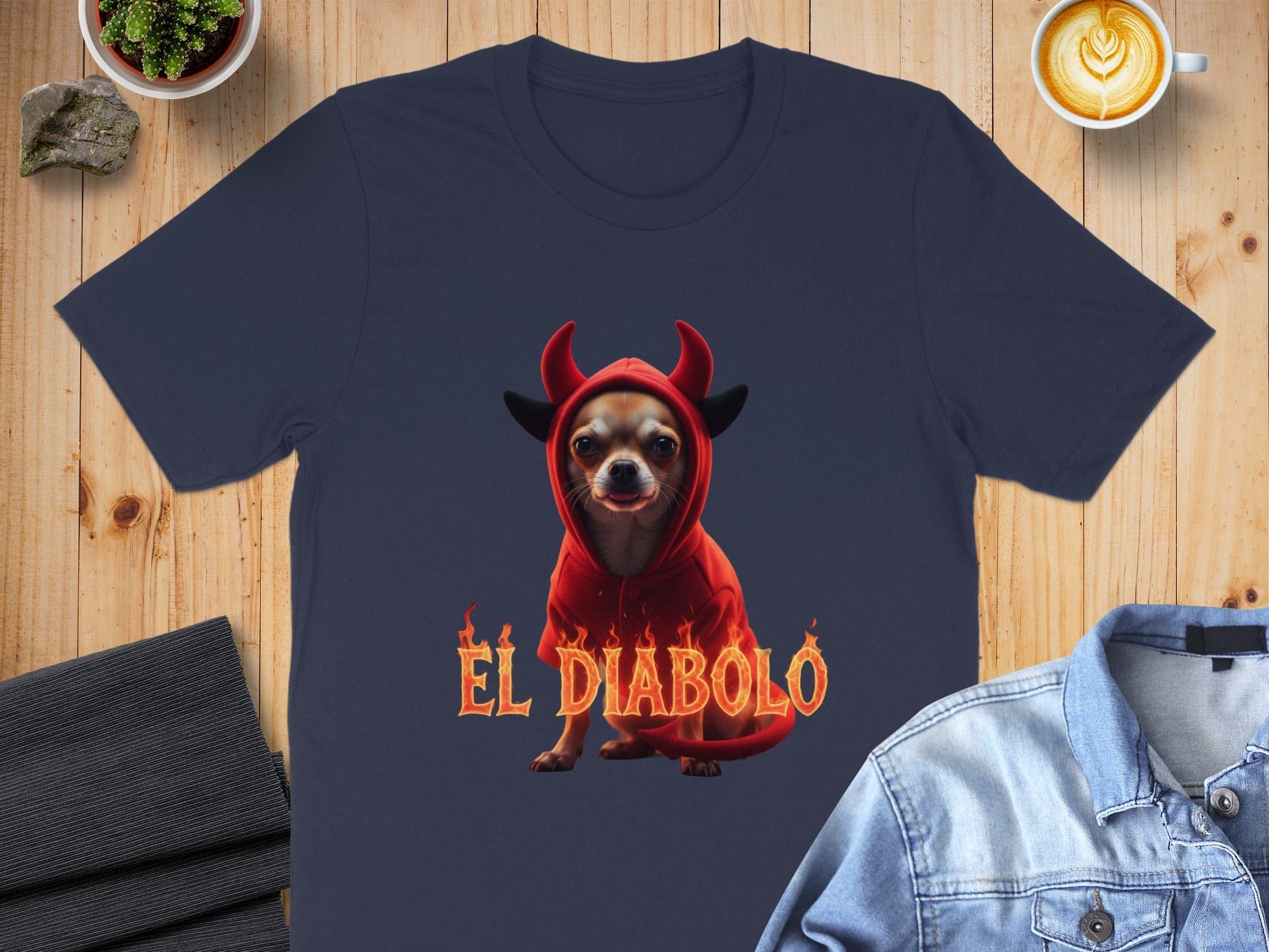 El Diabolo Chihuahua with Horns Graphic T-shirt