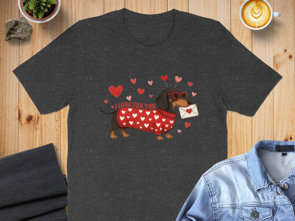 I Long For You Valentine Dachshund Heart Shirt