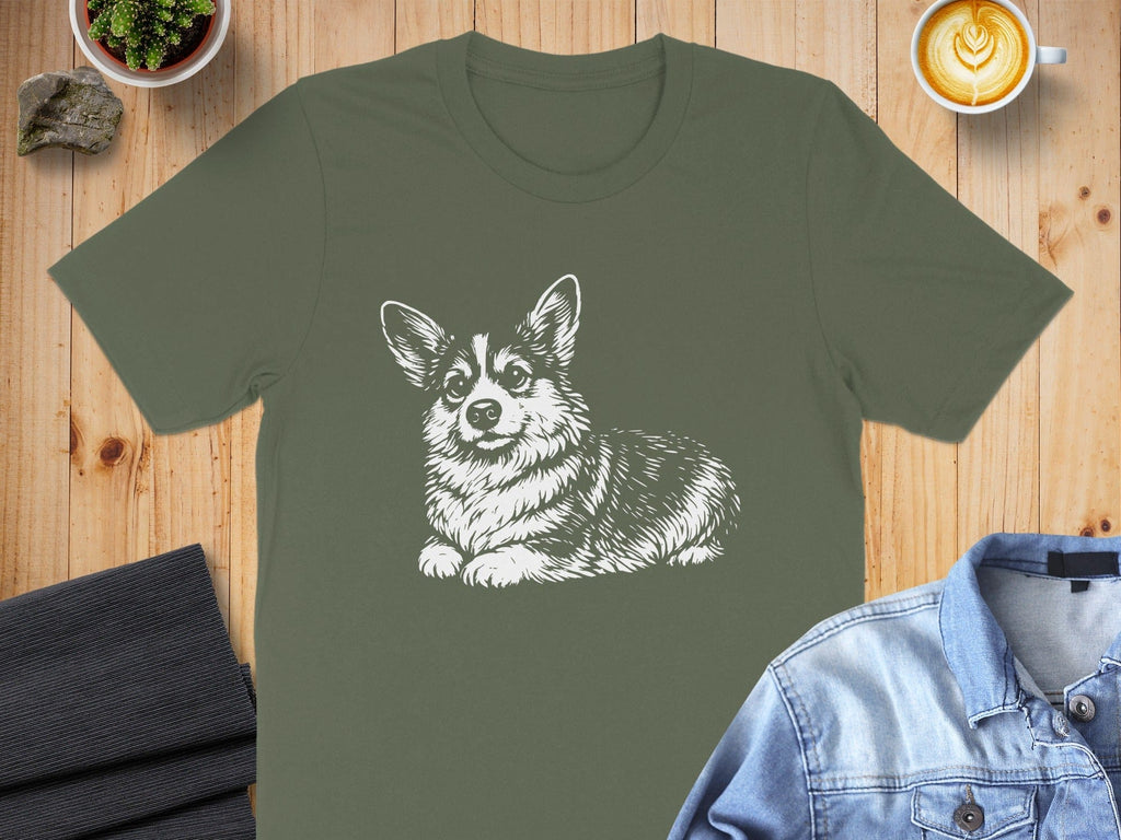 Adorable Corgi Graphic Design T-Shirt for Dog Lovers