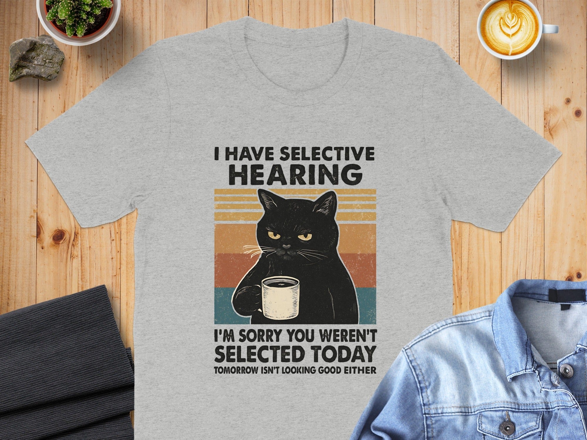 I Have Selective Hearing Cat Funny Graphic Tee