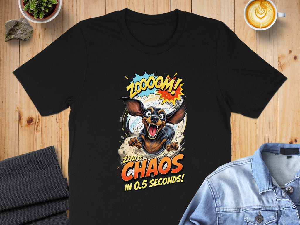 ZOOM Zero to Chaos in 0.5 Seconds Dog Graphic T-shirt