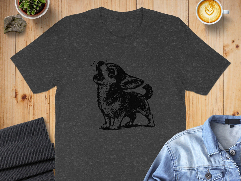 Cute Howling Puppy Graphic Design T-Shirt Product
