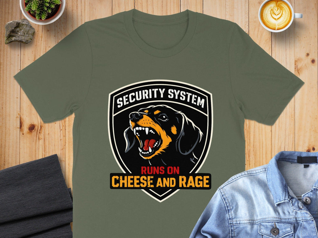 Security System Runs on Cheese and Rage T-shirt