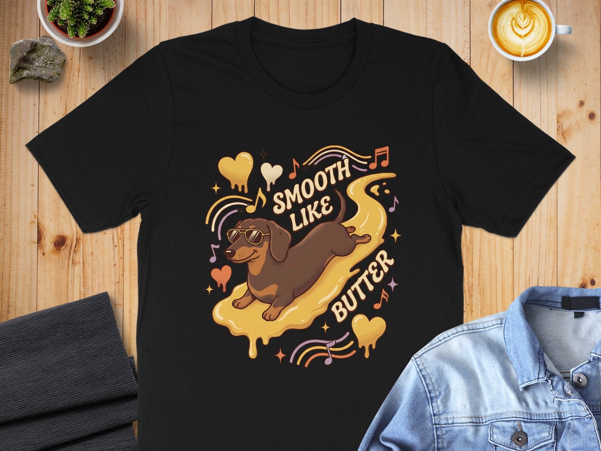 Smooth Like Butter Cute Dog Graphic T-Shirt