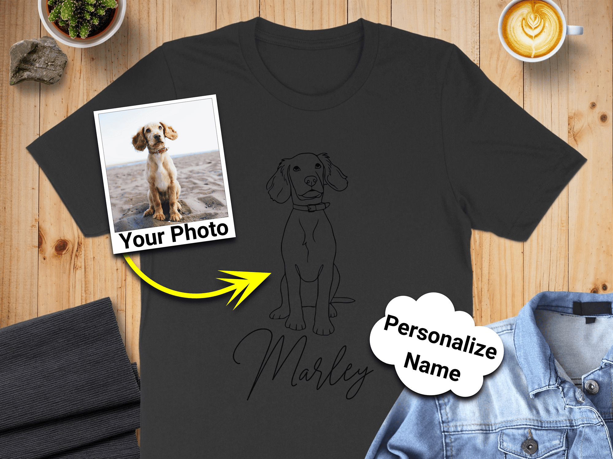 Personalized Name and Photo Graphic T-Shirt
