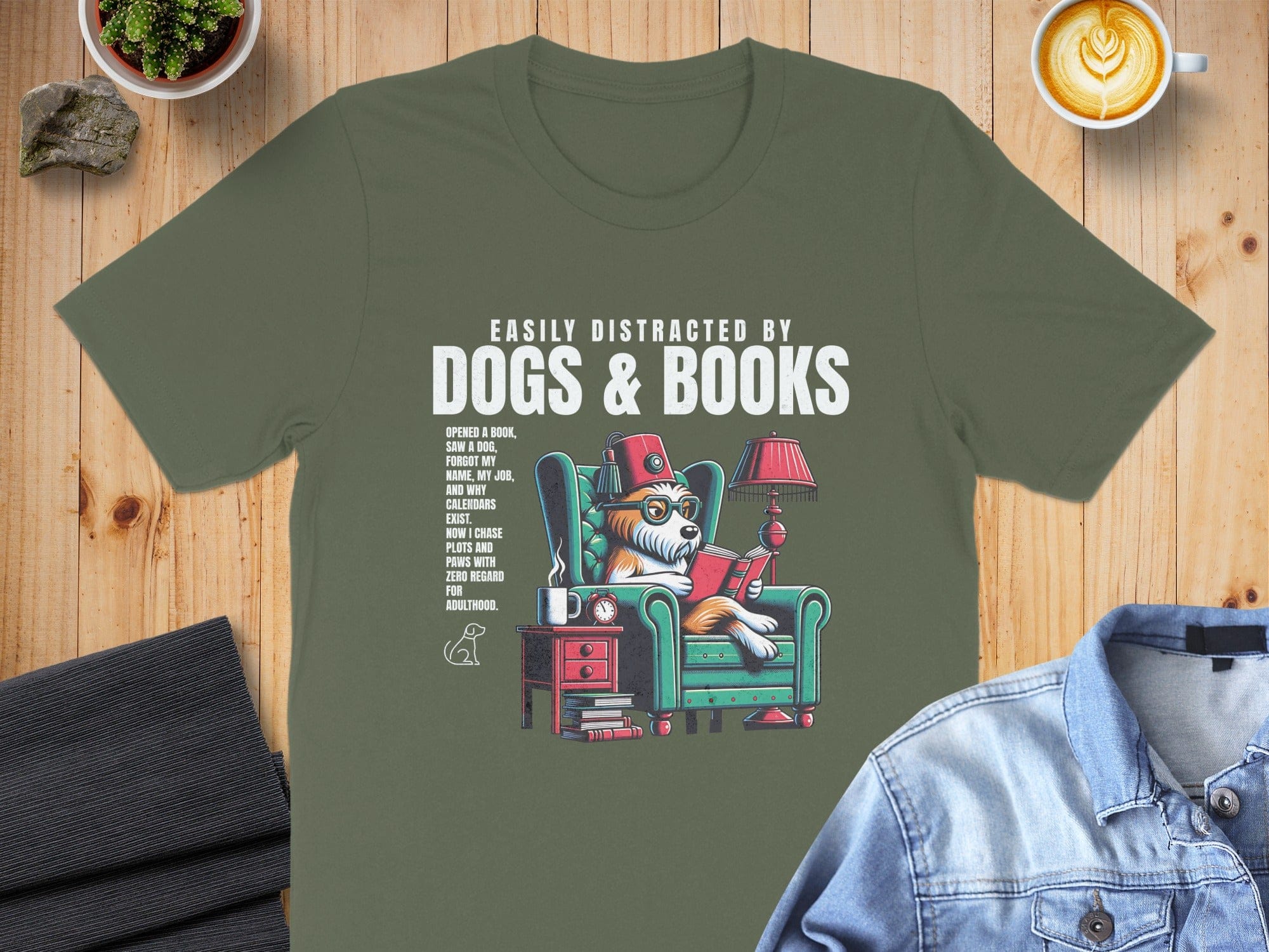Easily Distracted by Dogs and Books Shirt