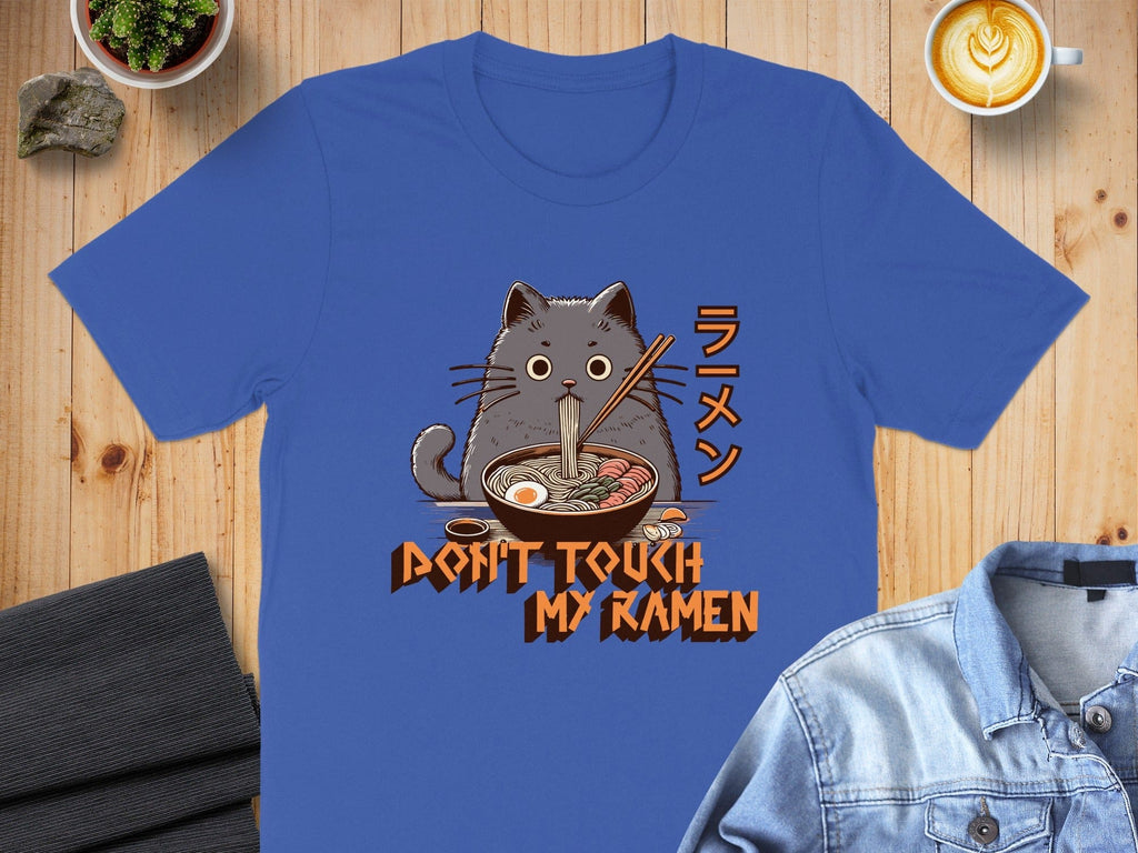 Don't Touch My Ramen Cat Graphic T-Shirt