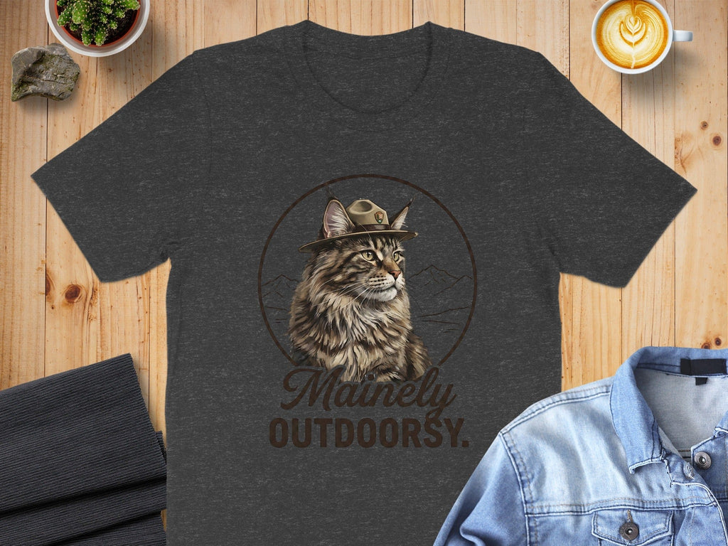Mainly Outdoorsy Maine Coon Cat T-Shirt
