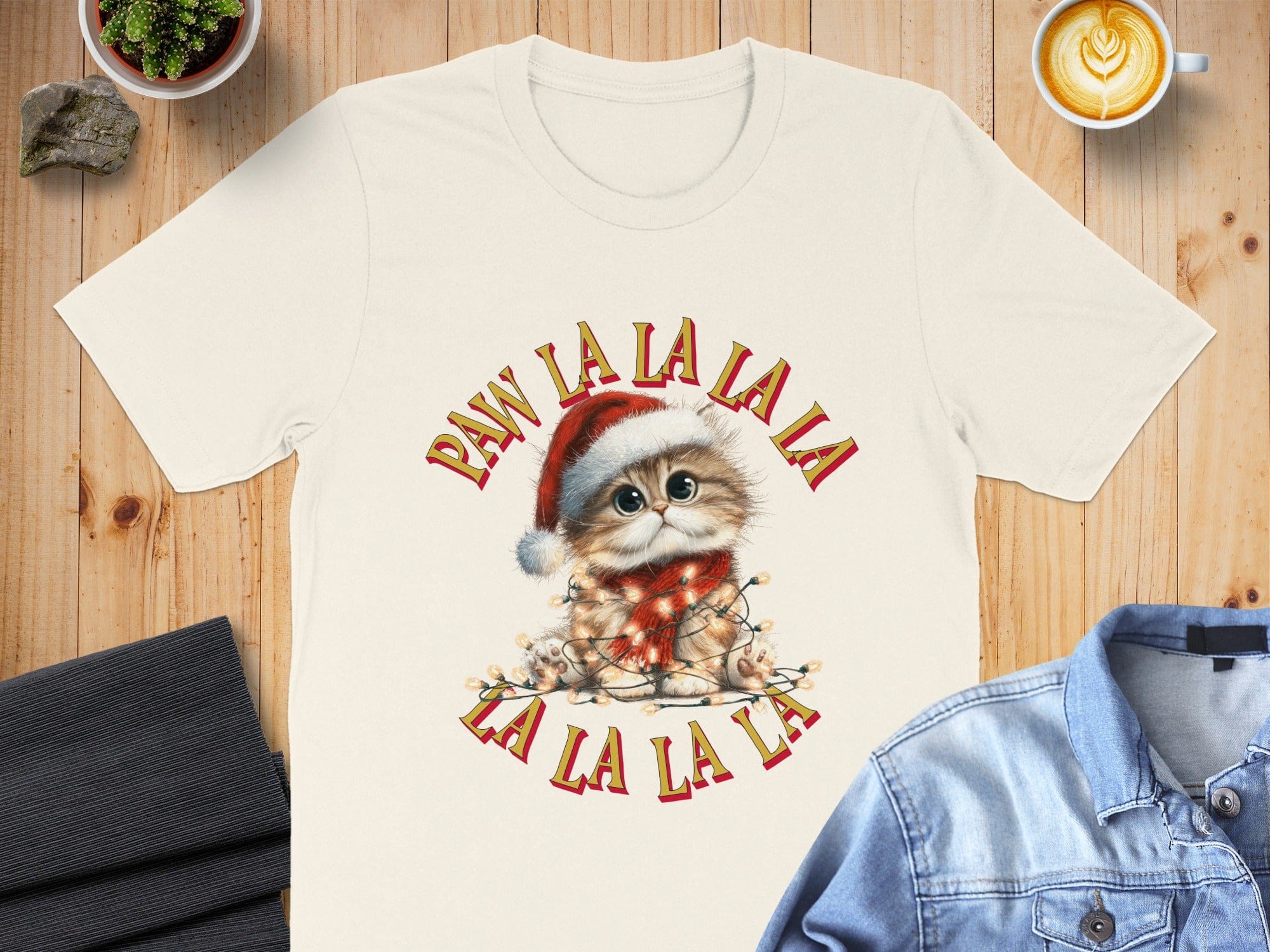 Paw La La La La La La Cat Christmas T-Shirt