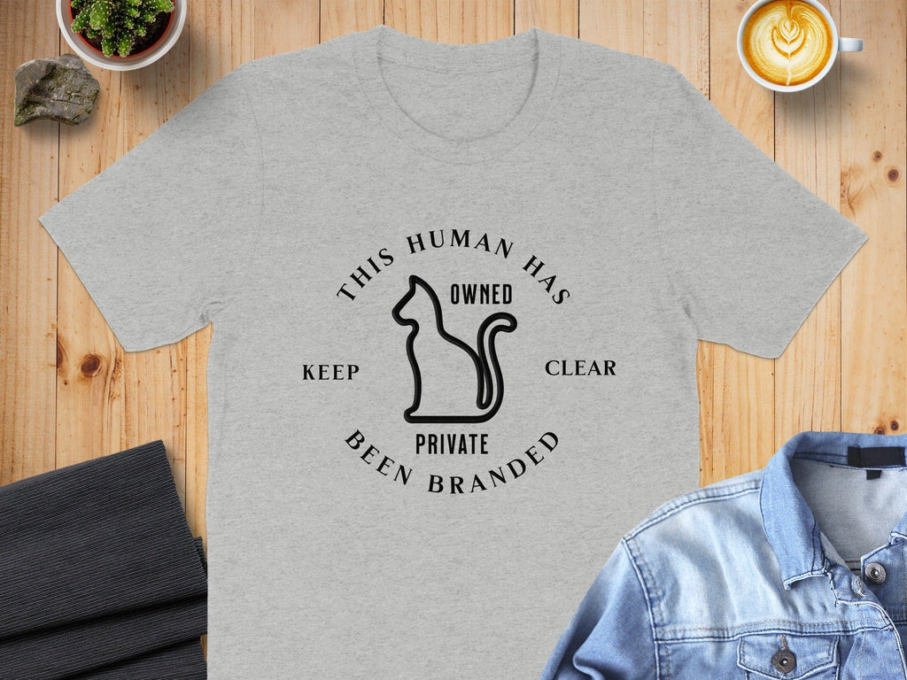 This Human Has Been Branded Cat Graphic T-Shirt