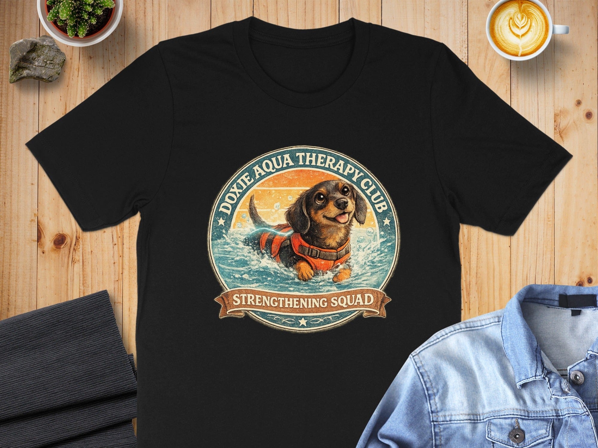 Doxie Aqua Therapy Club Strengthening Squad T-shirt