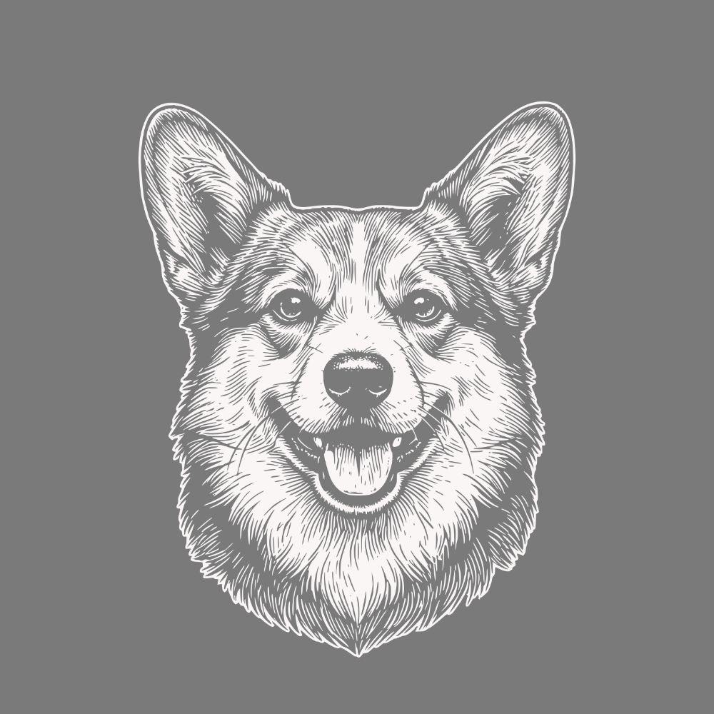 Adorable Welsh Corgi Smiling Illustration product