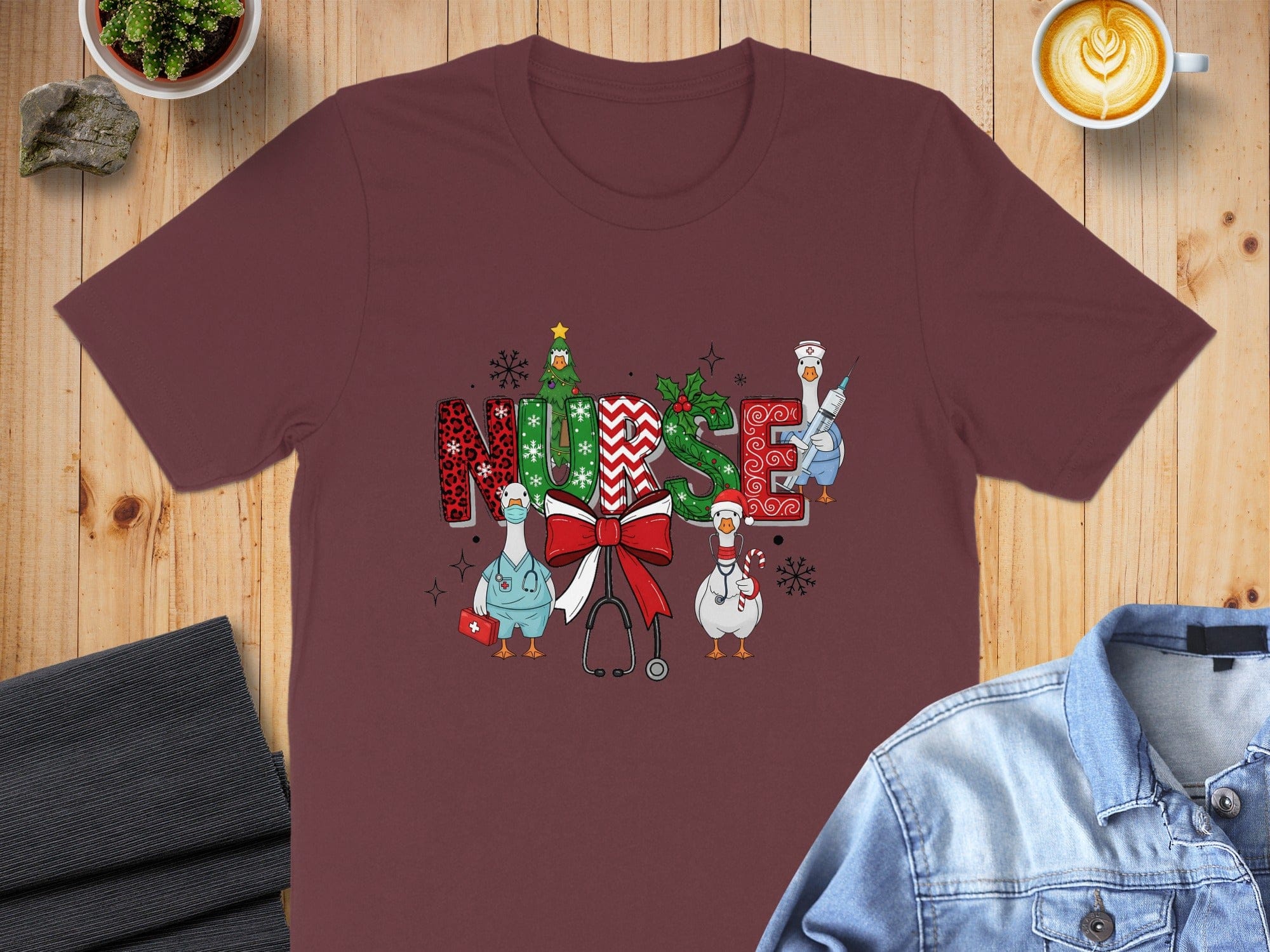 Personalized Nurse Christmas Graphic T-Shirt