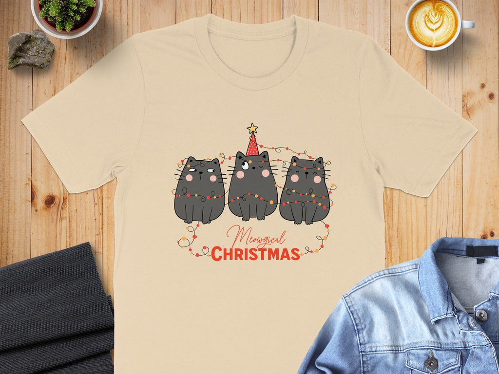 Meowy Christmas Cute Black Cats Festive T-Shirt