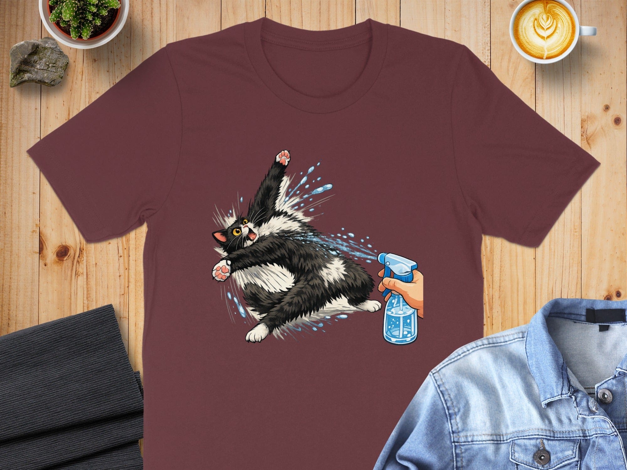 Funny Cat Getting Sprayed With Water T-Shirt