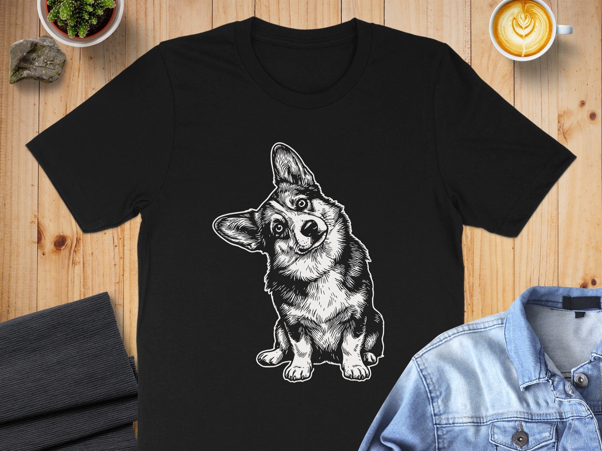 Cute Corgi Graphic Tee with Dog Illustration t-shirt
