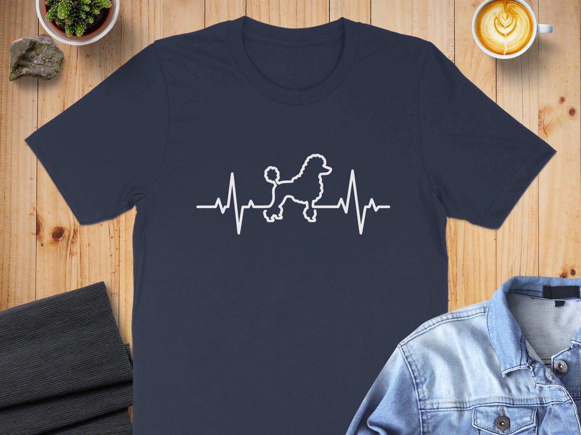 Poodle Heartbeat Graphic Design T-shirt Product
