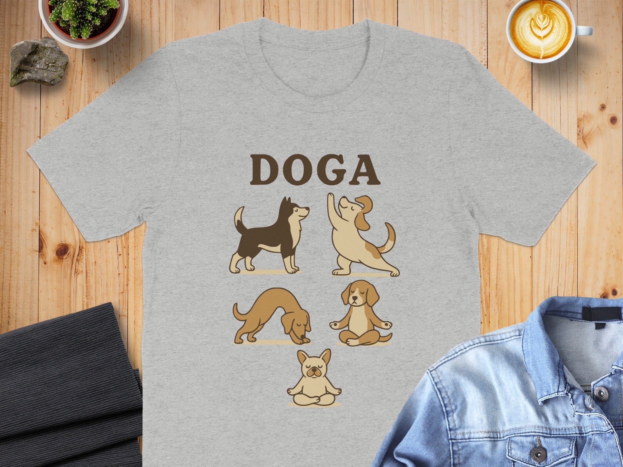 Cute Yoga Poses Dogs Graphic T-Shirt Product