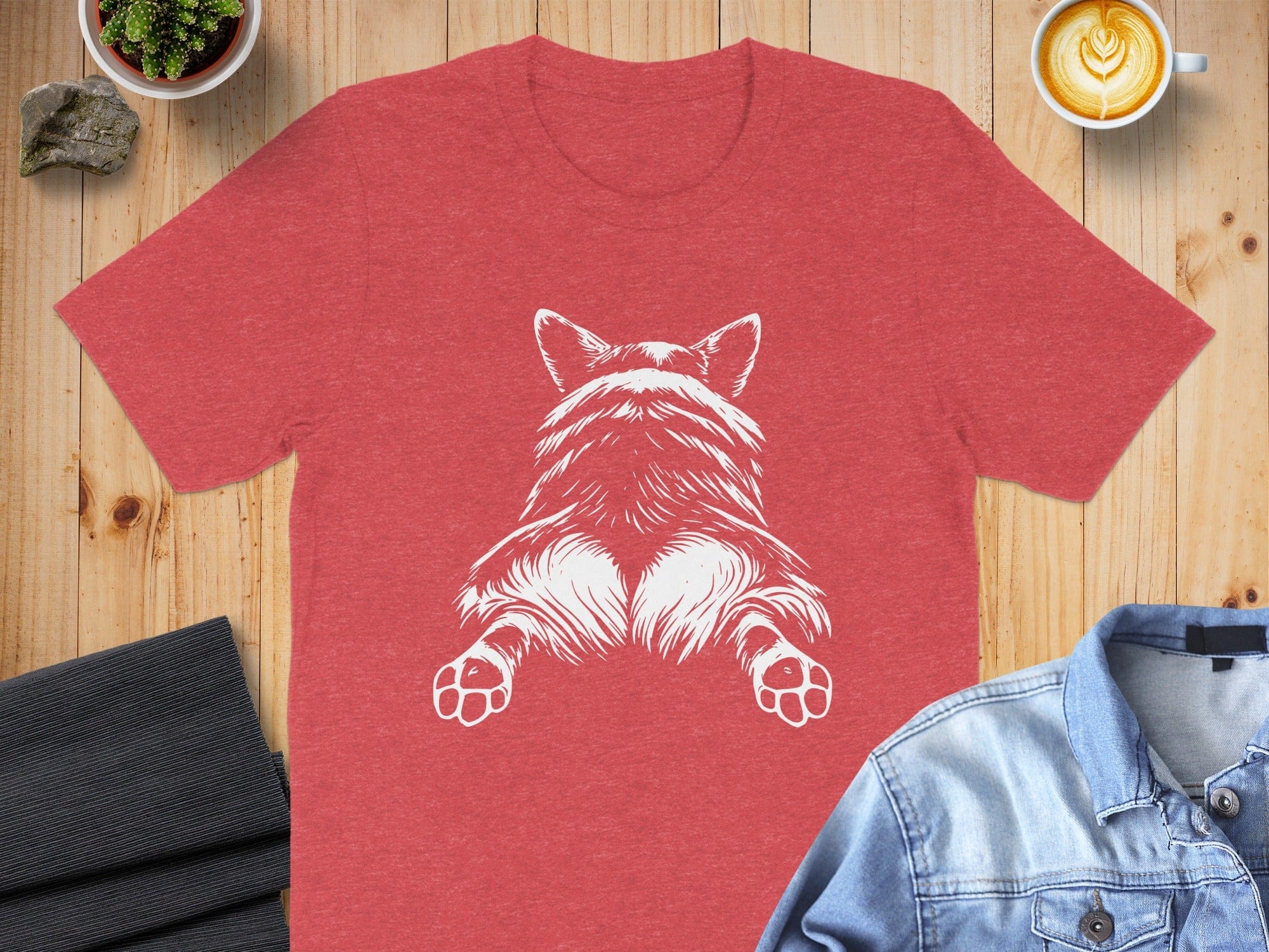 Adorable Corgi Dog Outline Illustration T-shirt